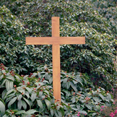 Grabkreuz Tanne, lasiert, gerade